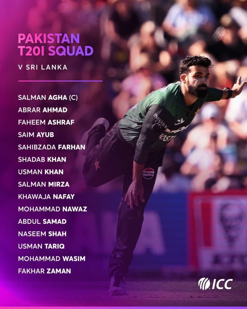 Pakistan T20 Squad: Shadab Returns, Stars Skip Sri Lanka