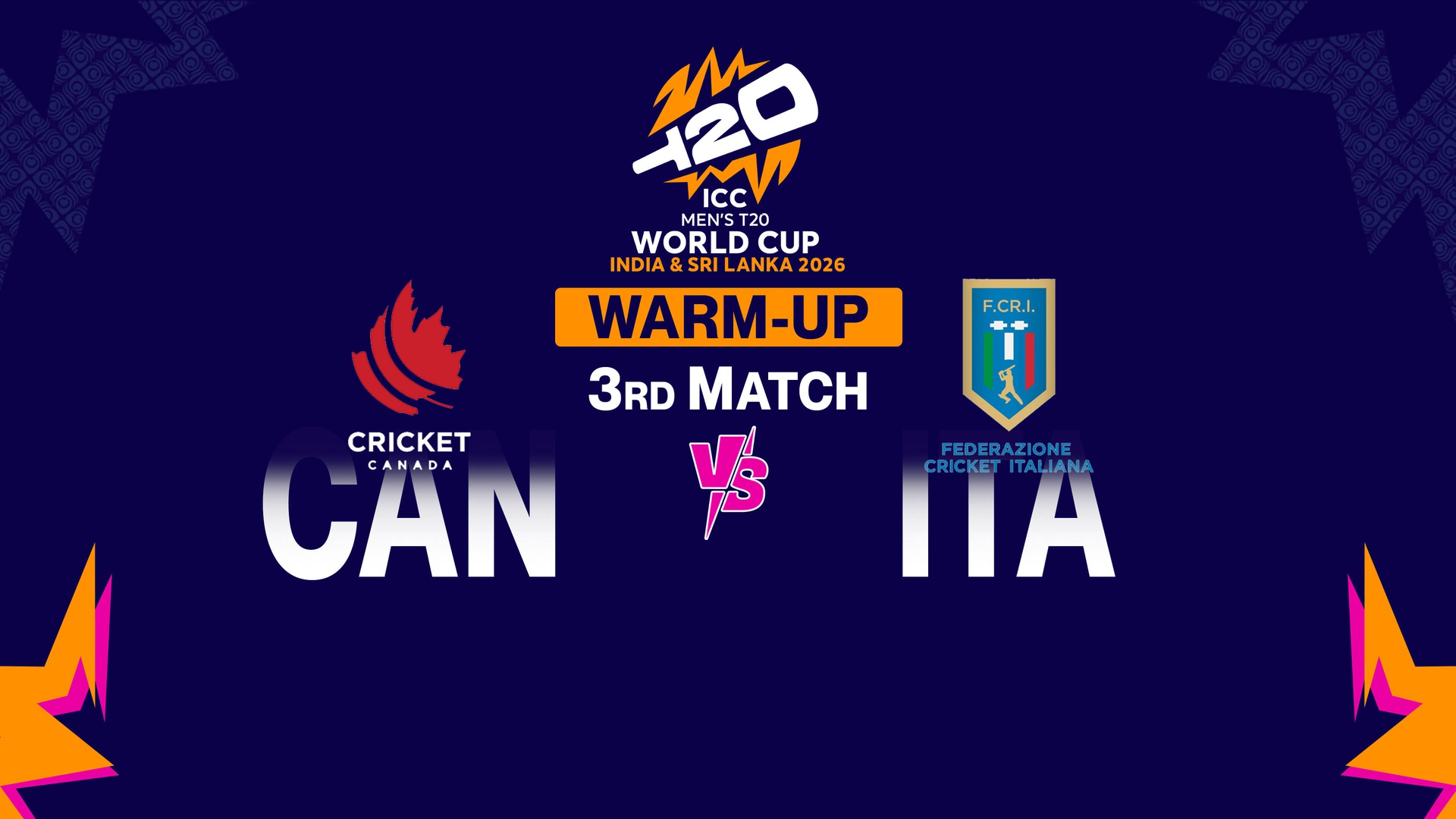 Canada vs Italy Free Live Streaming & Scores – T20 World Cup 2026 Warm-up Match